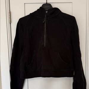 Black Cropped Scuba Half Zip LuluLemon